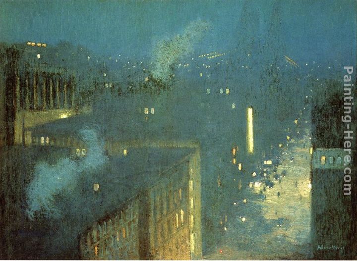 The Bridge Nocturne painting - Julian Alden Weir The Bridge Nocturne art painting